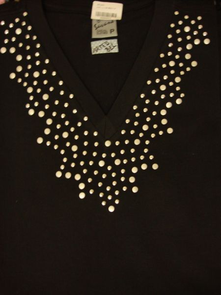 Camiseta Gola V Strass
