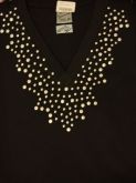 Camiseta Gola V Strass
